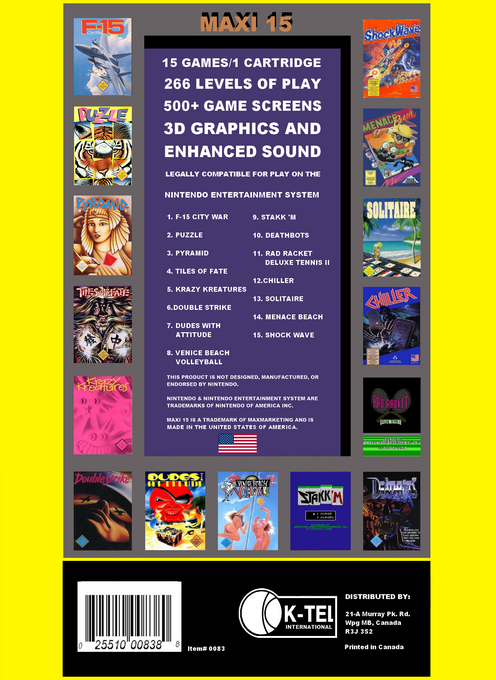Maxi 15 (Homebrew) — Box back
